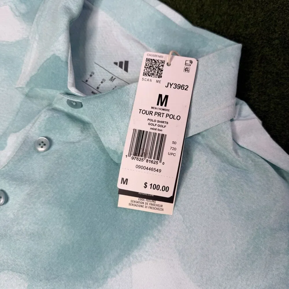 Sz M Adidas Ultimate365 Printed Cool Feeling Tour Polo Shirt JY3962 Men’s $100